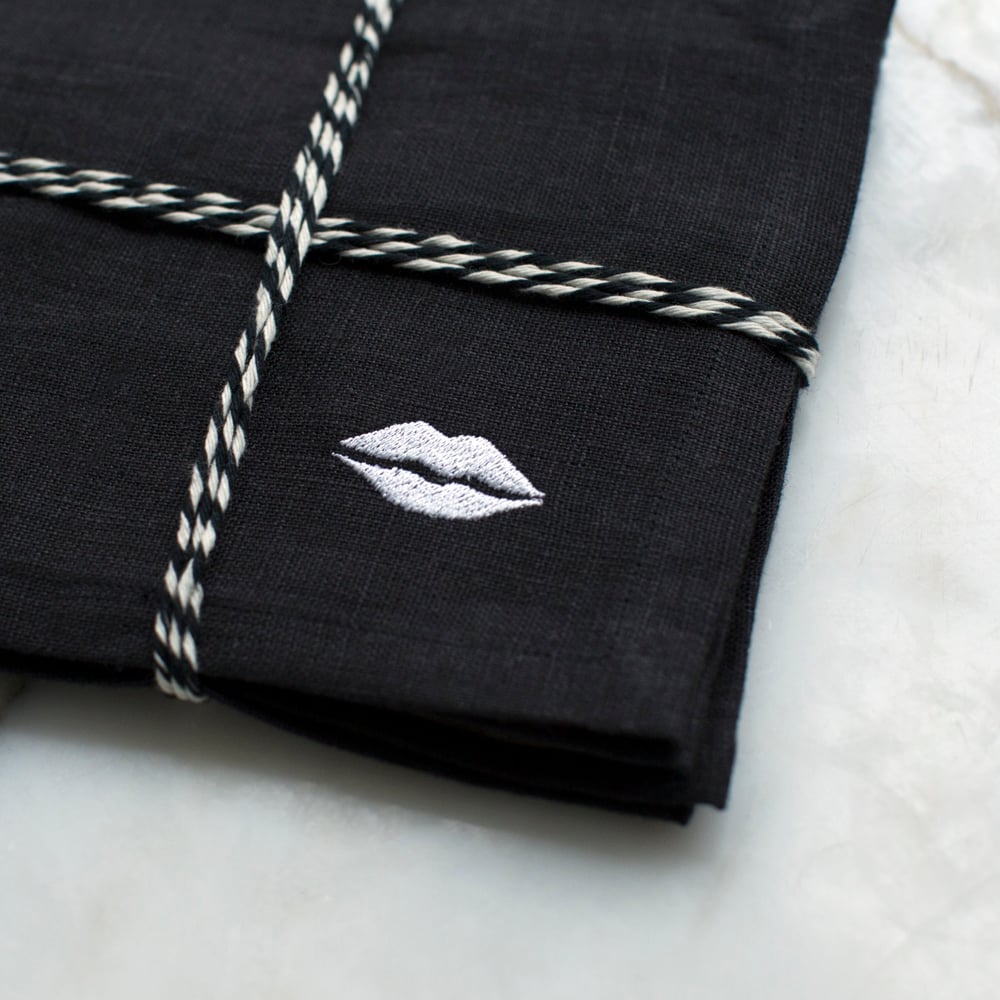 KISS COCKTAIL NAPKINS - BLACK