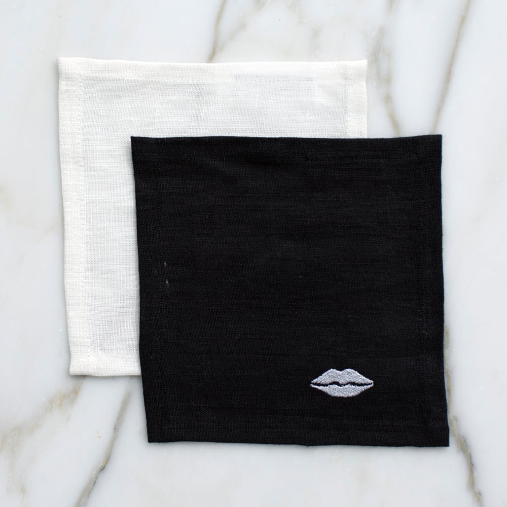 KISS COCKTAIL NAPKINS - BLACK