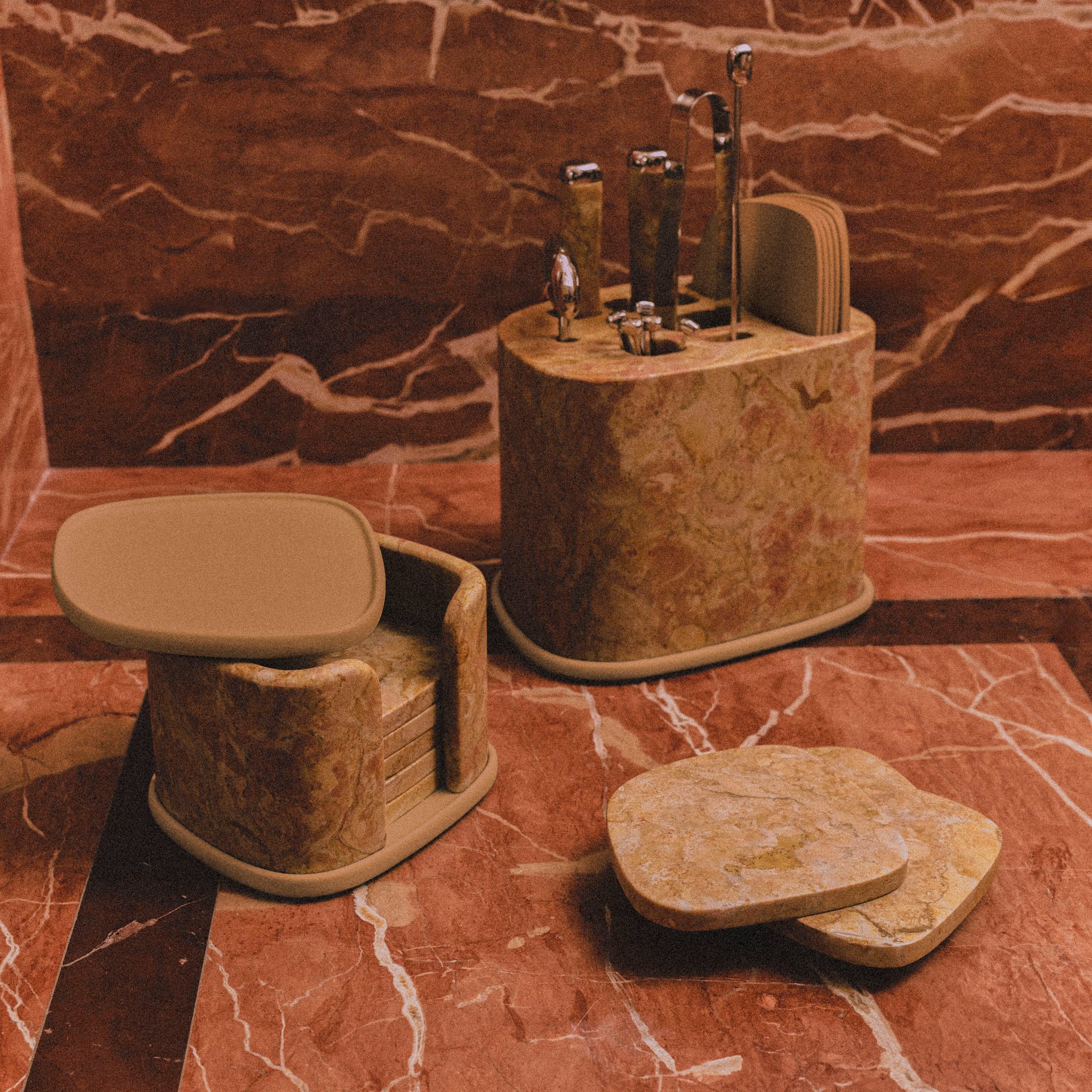 Maris Marble Coaster Set image number 1