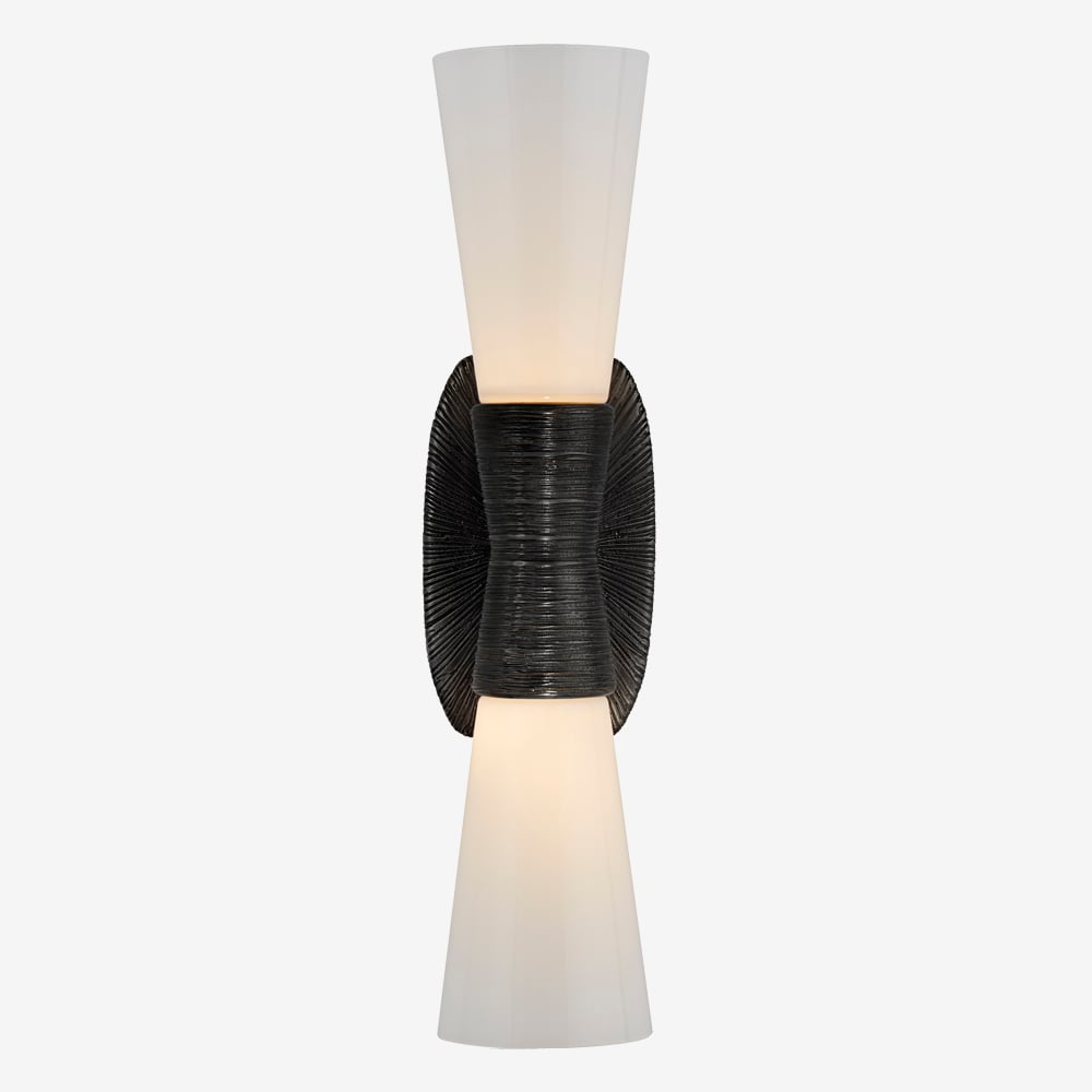 UTOPIA SMALL DOUBLE BATH SCONCE - AGED IRON image number 0
