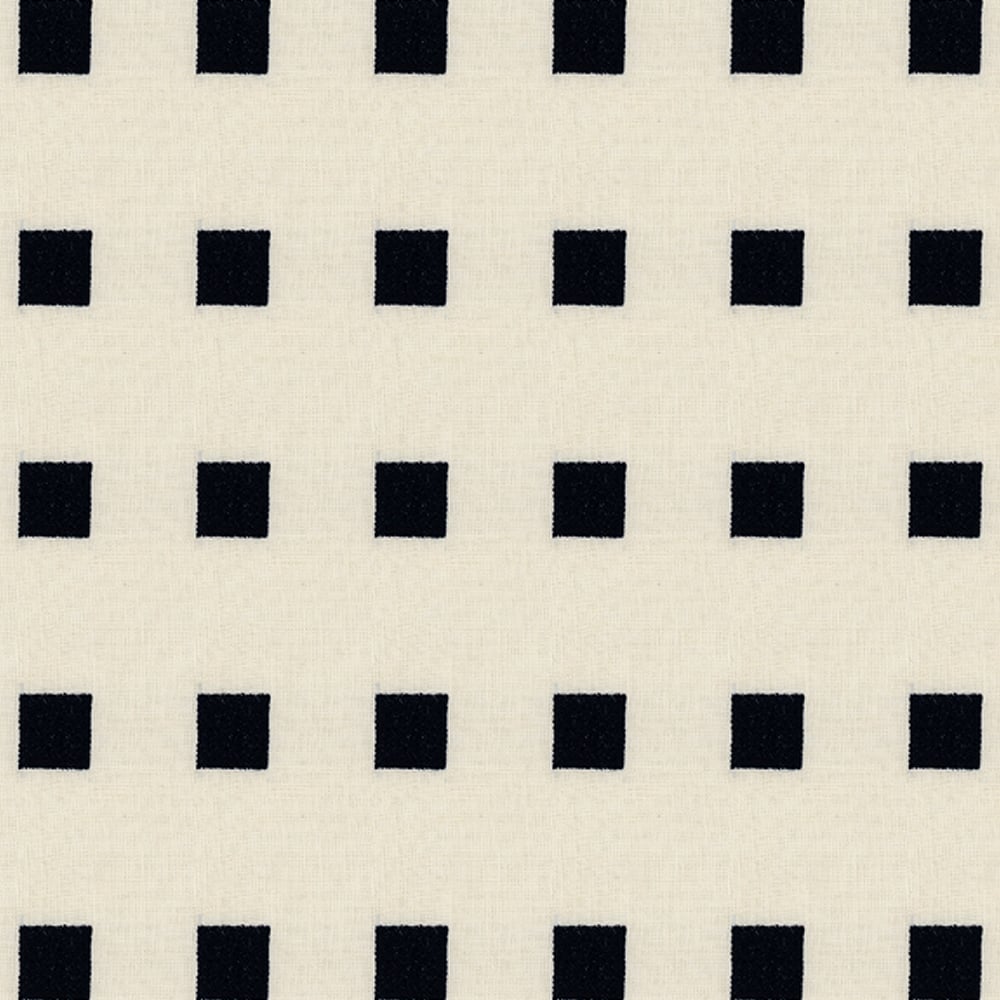 CHALET EMBROIDERED FABRIC - IVORY BLACK