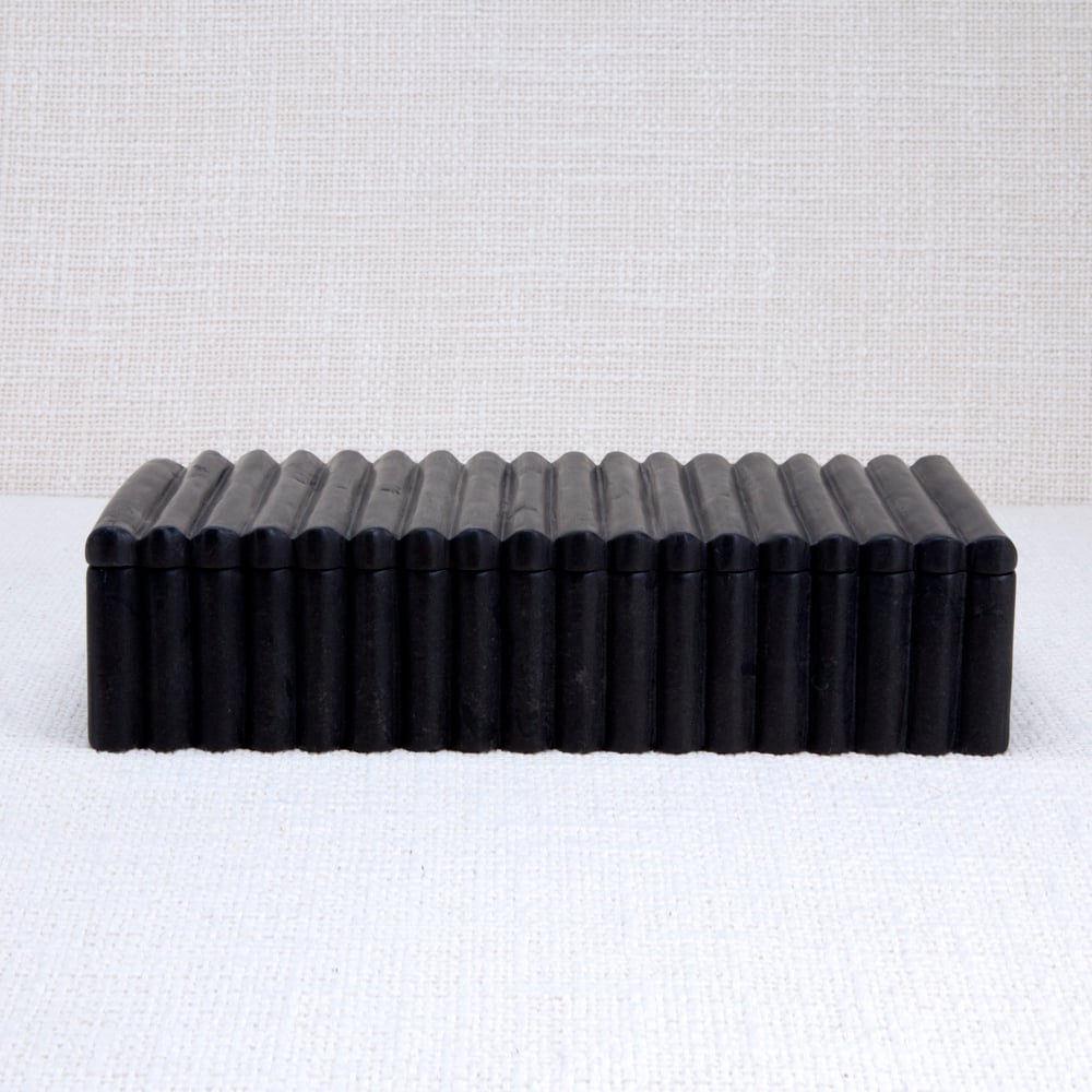 LAUREL RIBBED BOX RECTANGULAR - BLACK
