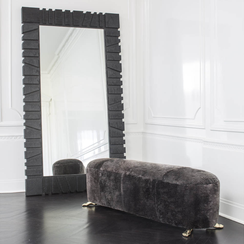 FOOT BENCH - MINK SHEARLING