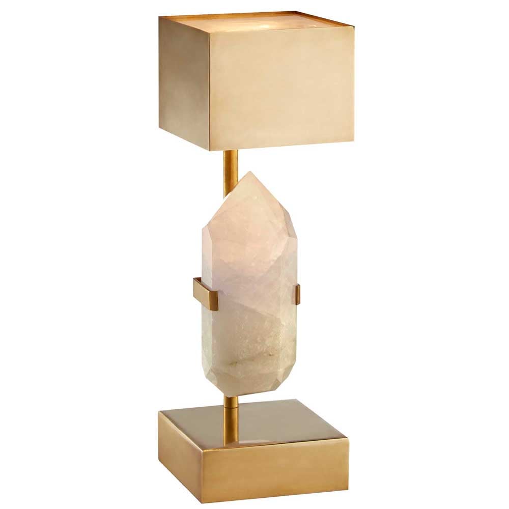 HALCYON DESK LAMP - QUARTZ w/ BRASS