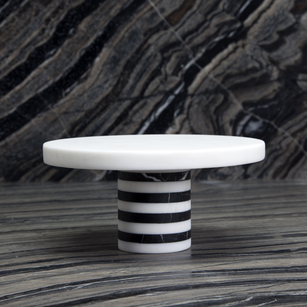 MELANGE SMALL ENTERTAINING PLATE - WHITE/BLACK