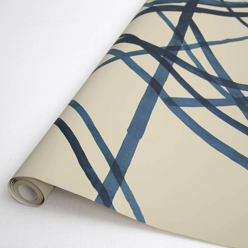 CHANNELS WALLPAPER - PERIWINKLE OAT