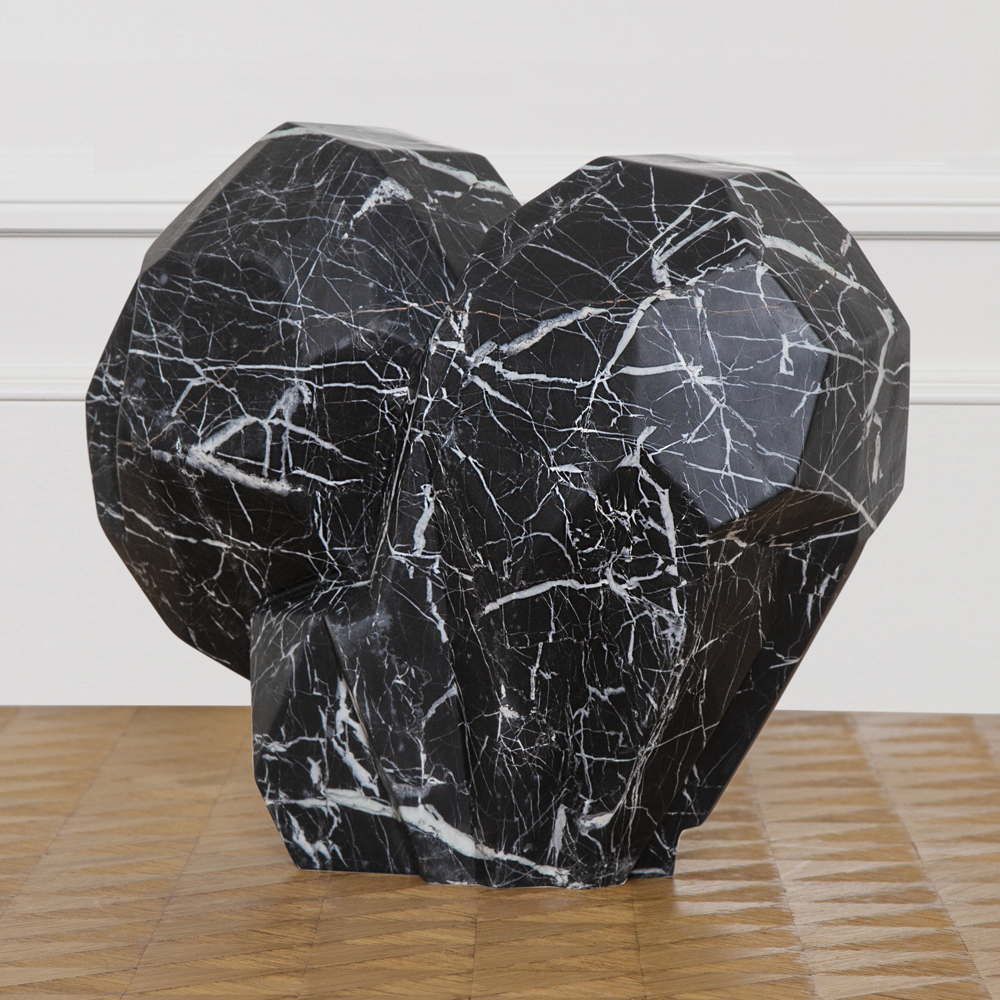 【FAKE HEART】Black FRACTURED HEART LARGE