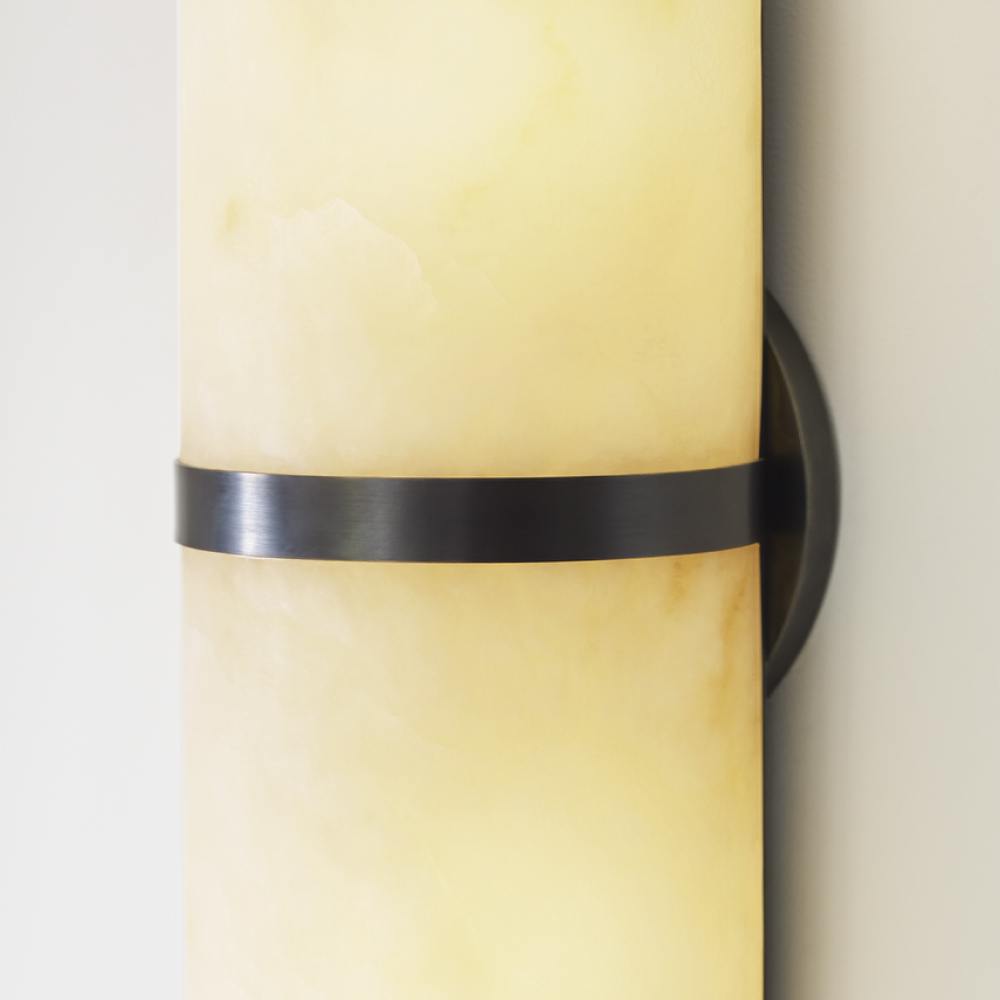 MELANGE PILL FORM SCONCE - BRONZE w/ ALABASTER