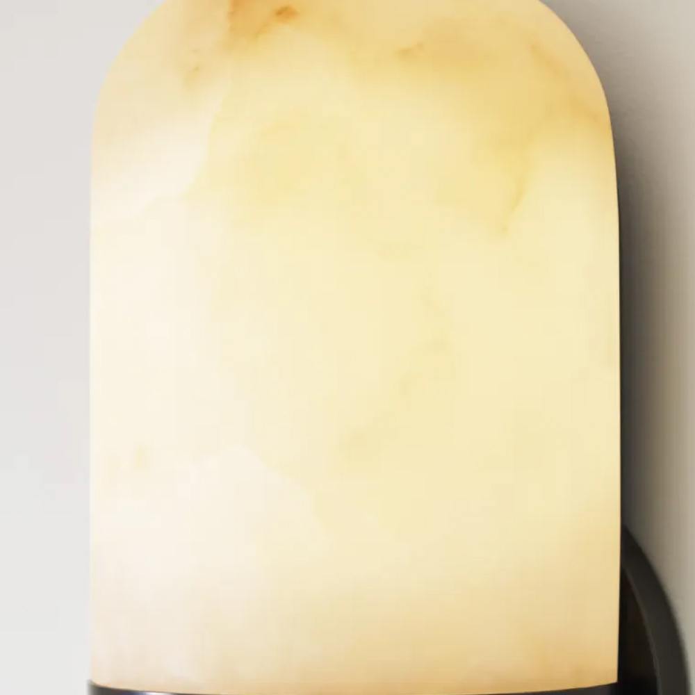 MELANGE PILL FORM SCONCE - BRONZE w/ ALABASTER