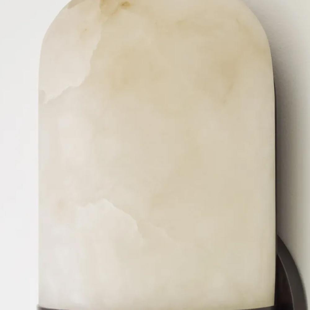 MELANGE PILL FORM SCONCE - BRONZE w/ ALABASTER