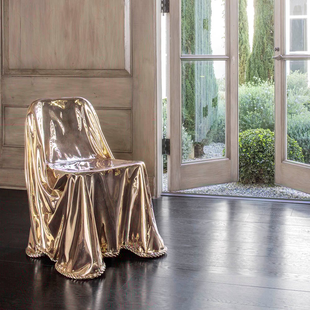 CALIA BRONZE DRAPED CHAIR image number 6