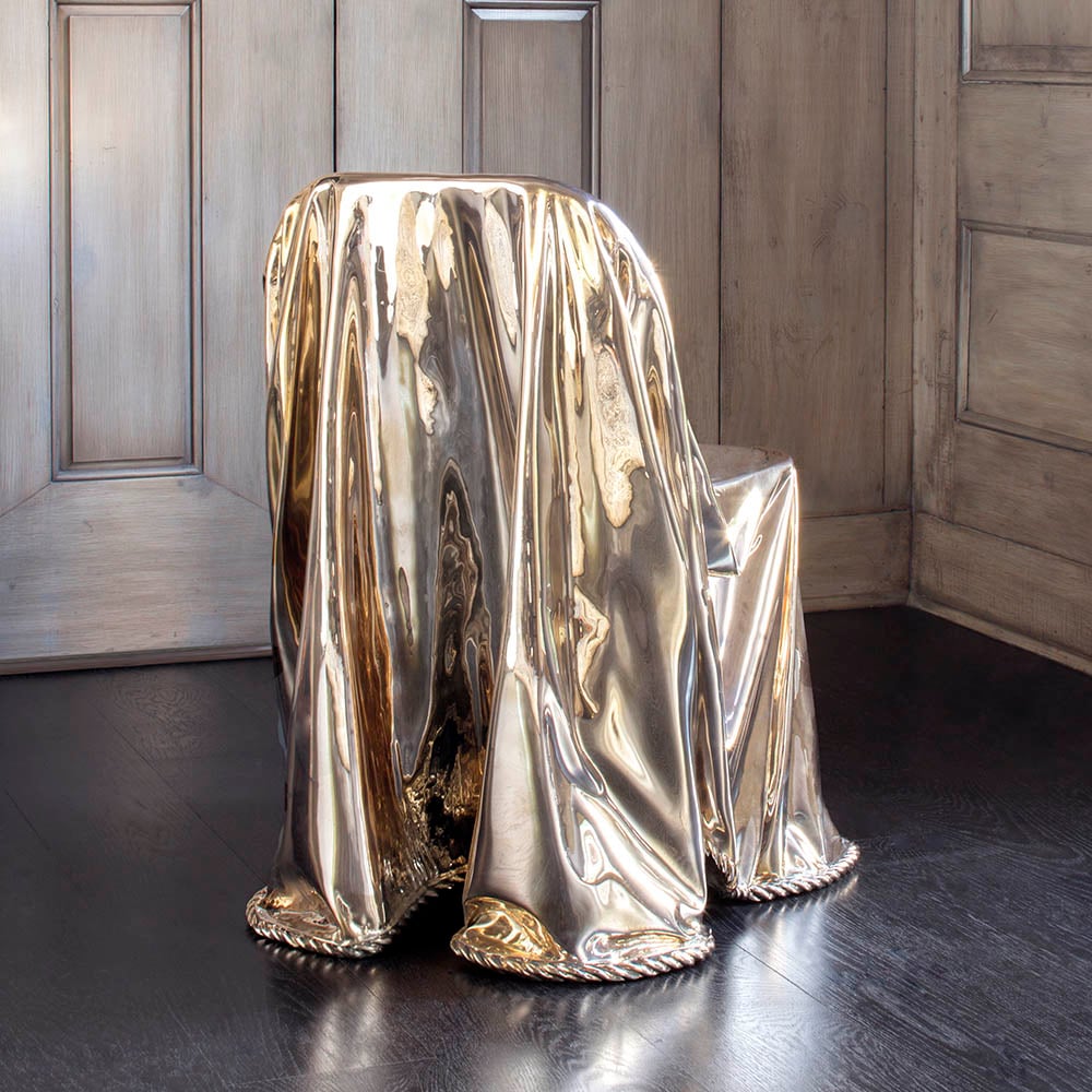 CALIA BRONZE DRAPED CHAIR image number 2