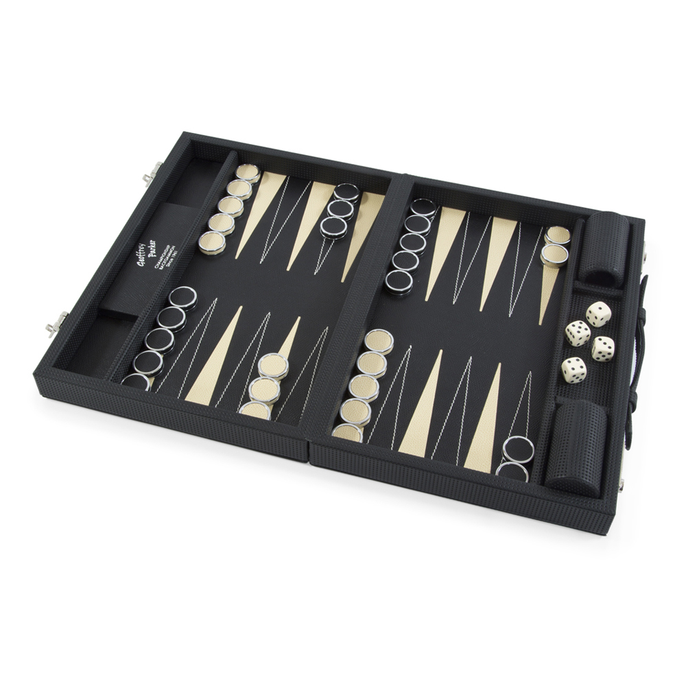 LUXURY BACKGAMMON LEATHER SET image number 0