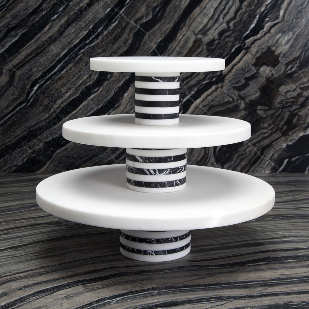 MELANGE SMALL ENTERTAINING PLATE - WHITE/BLACK image number 3