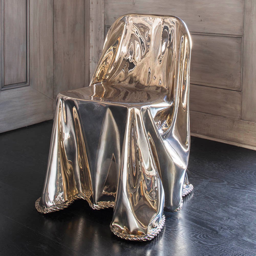 CALIA BRONZE DRAPED CHAIR image number 3
