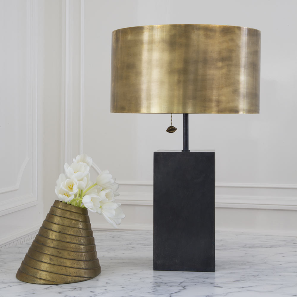 ZUMA TABLE LAMP - BRONZE w/ BRASS image number 2