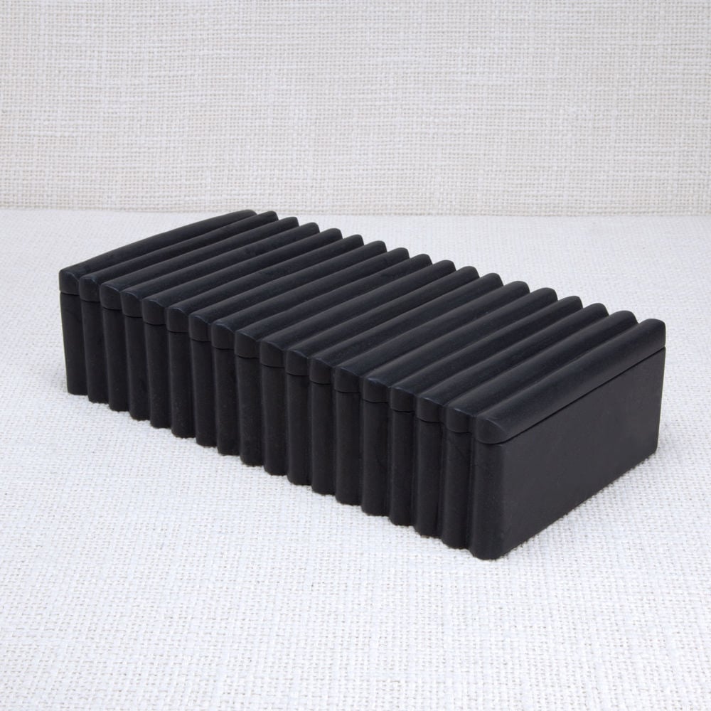 LAUREL RIBBED BOX RECTANGULAR - BLACK image number 0