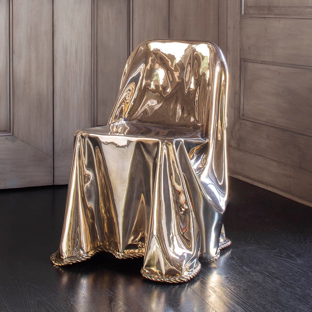 CALIA BRONZE DRAPED CHAIR image number 1
