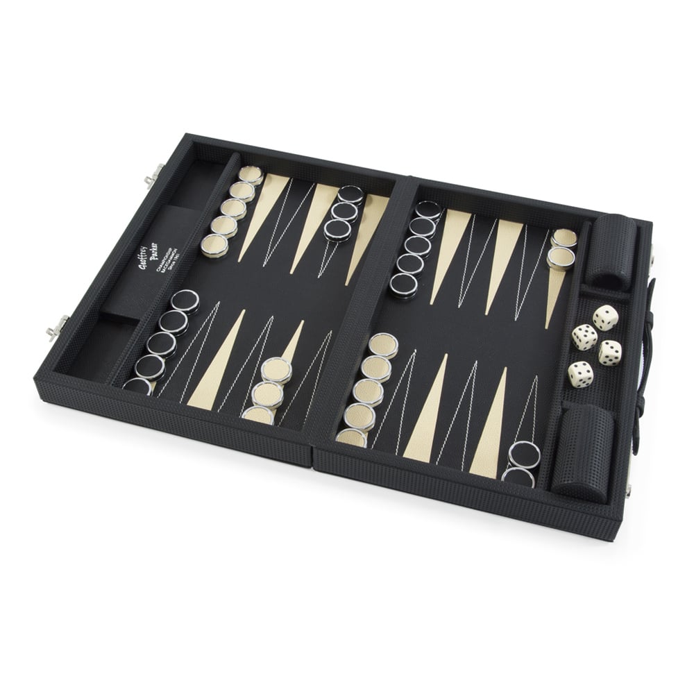 LUXURY BACKGAMMON LEATHER SET image number 0