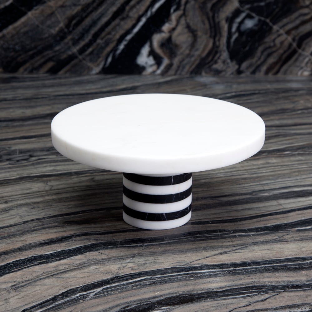 MELANGE SMALL ENTERTAINING PLATE - WHITE/BLACK image number 0
