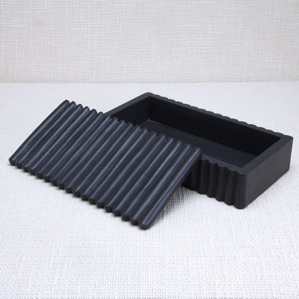 LAUREL RIBBED BOX RECTANGULAR - BLACK image number 2