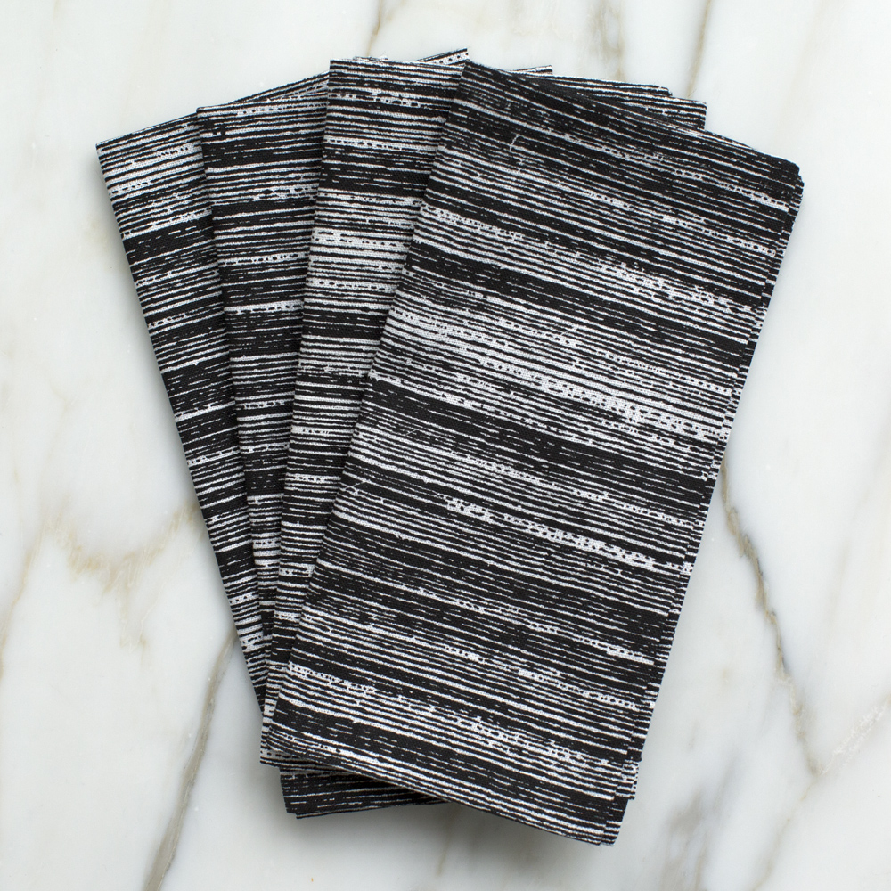 STRIATED DINNER NAPKINS - BLACK image number 0