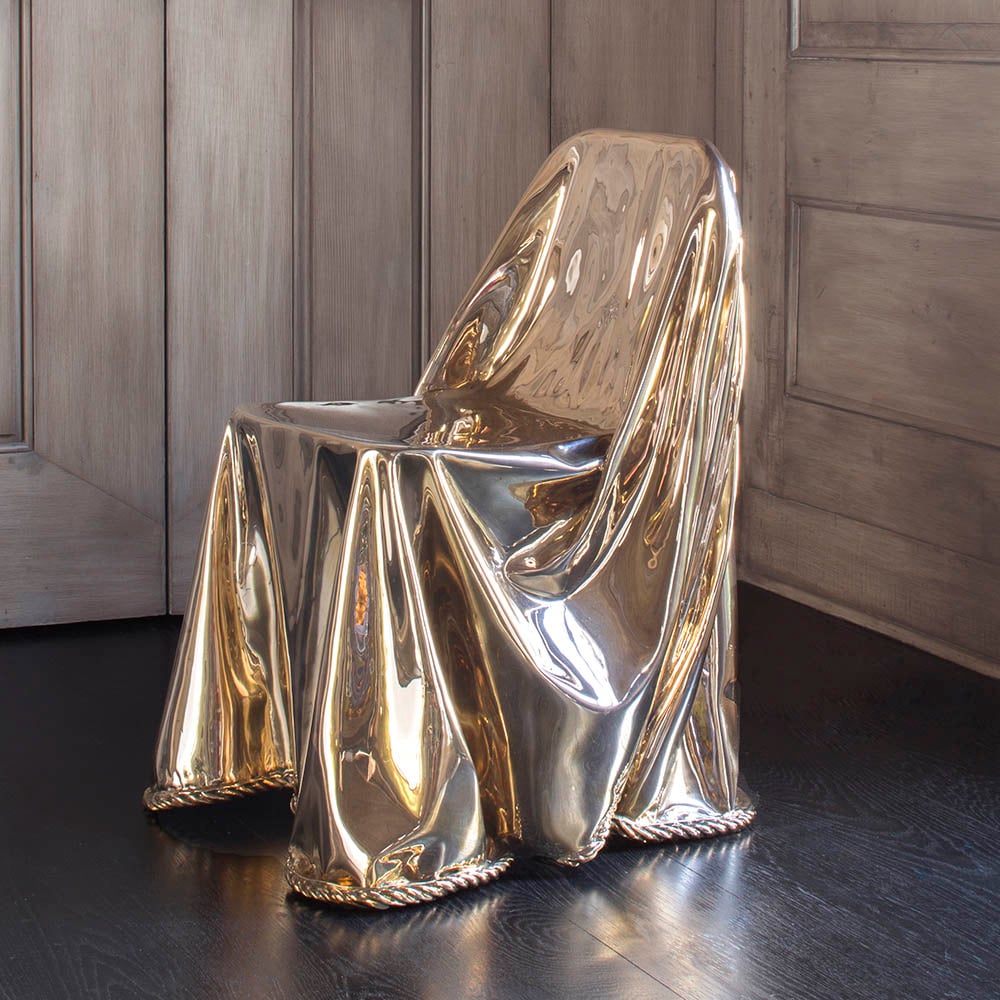 CALIA BRONZE DRAPED CHAIR image number 0