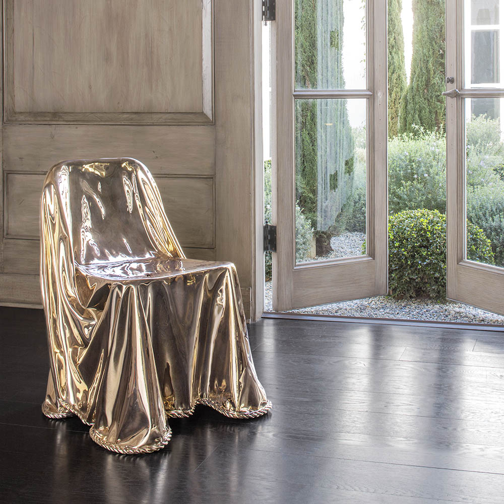 CALIA BRONZE DRAPED CHAIR image number 6