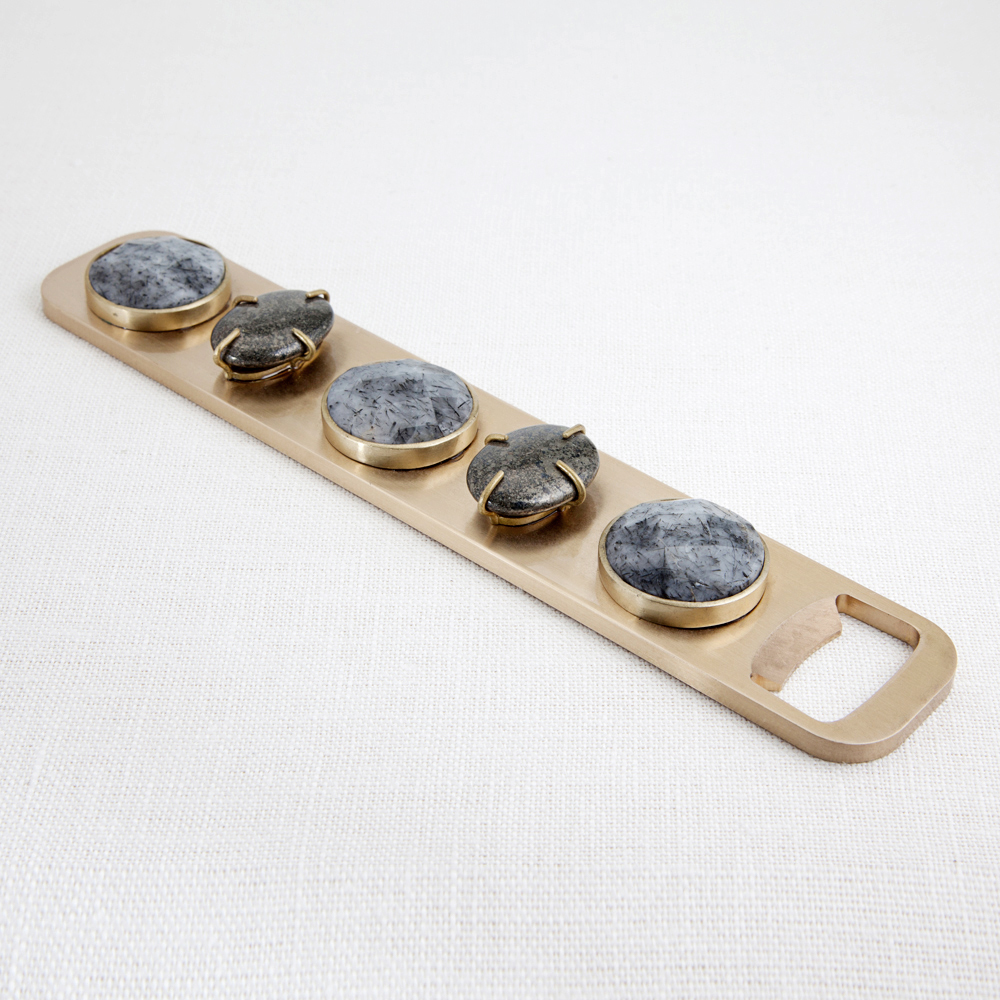 BEJEWELED BOTTLE OPENER - PYRITE image number 0