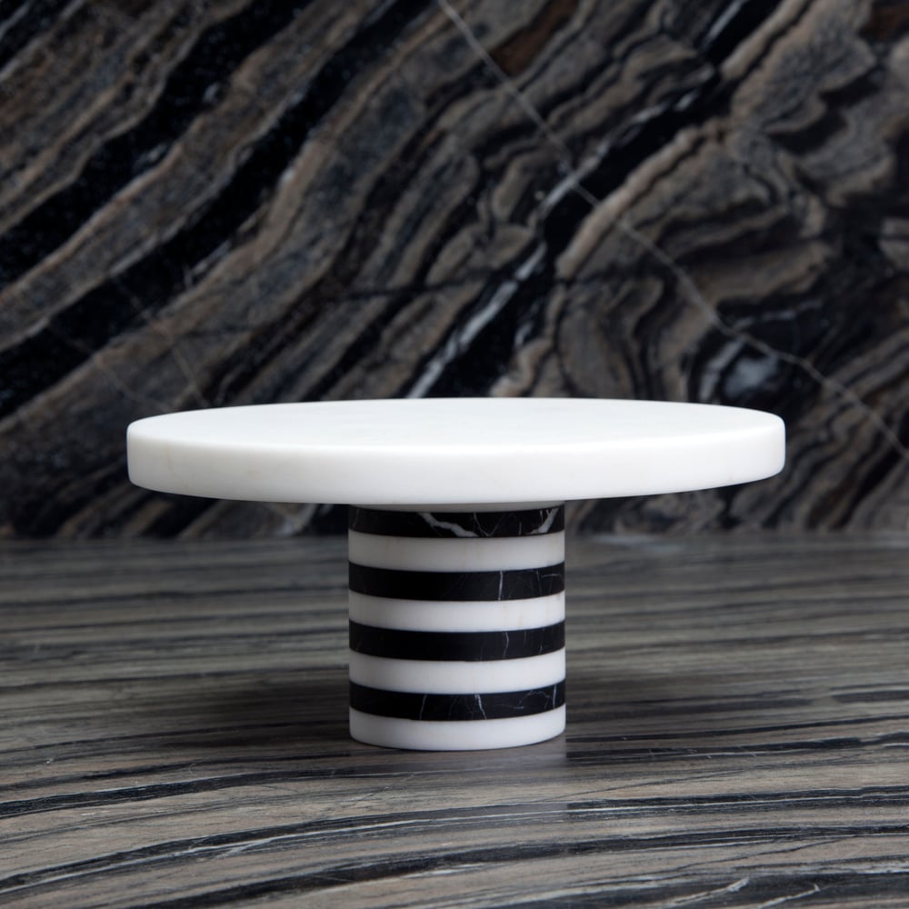 MELANGE SMALL ENTERTAINING PLATE - WHITE/BLACK image number 1