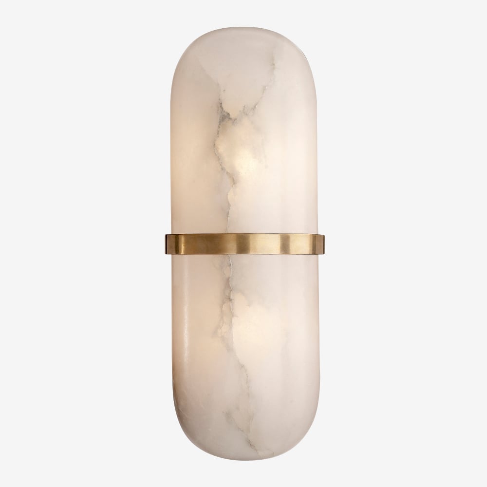 MELANGE PILL FORM SCONCE - BRASS w/ ALABASTER image number 0