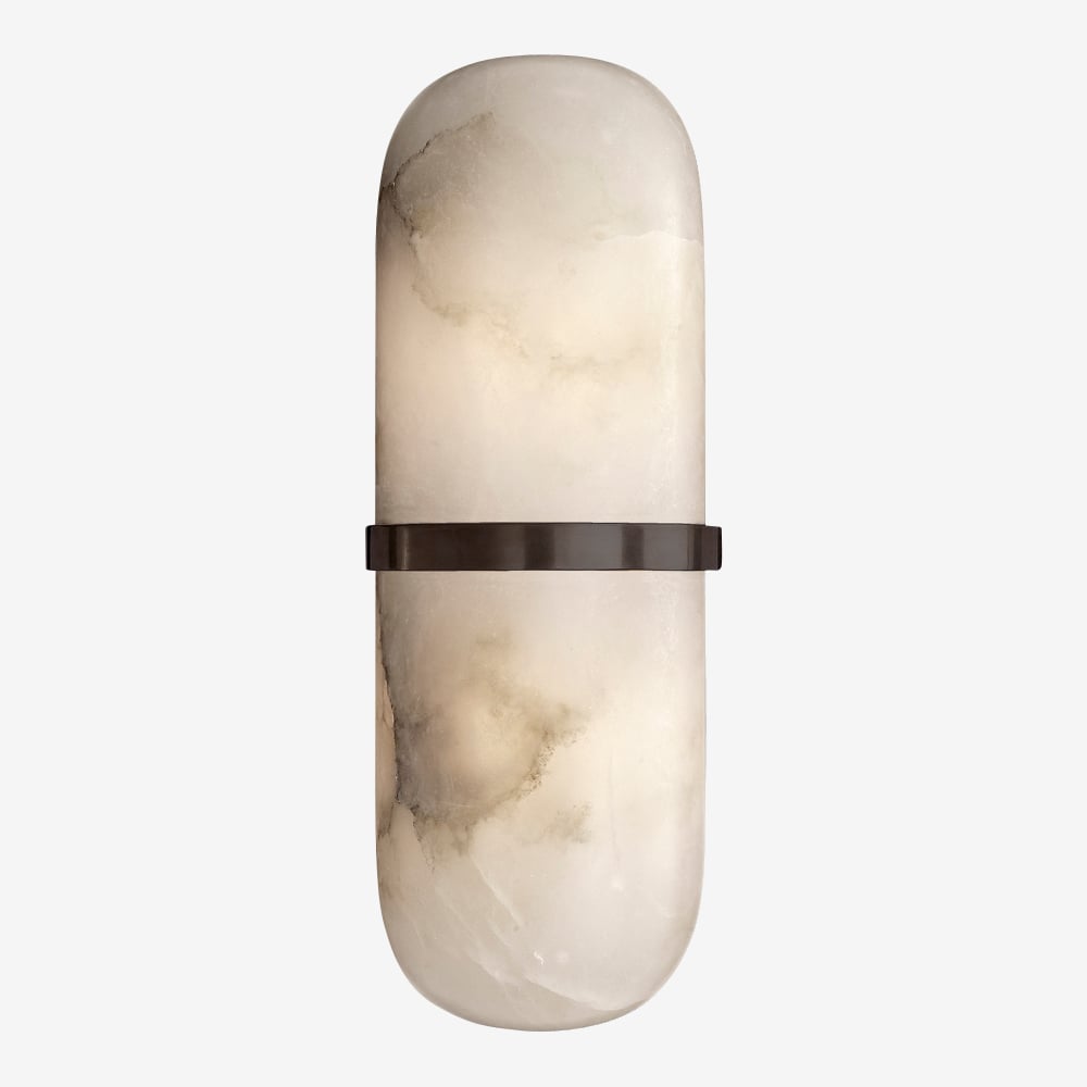 MELANGE PILL FORM SCONCE - BRONZE w/ ALABASTER image number 0
