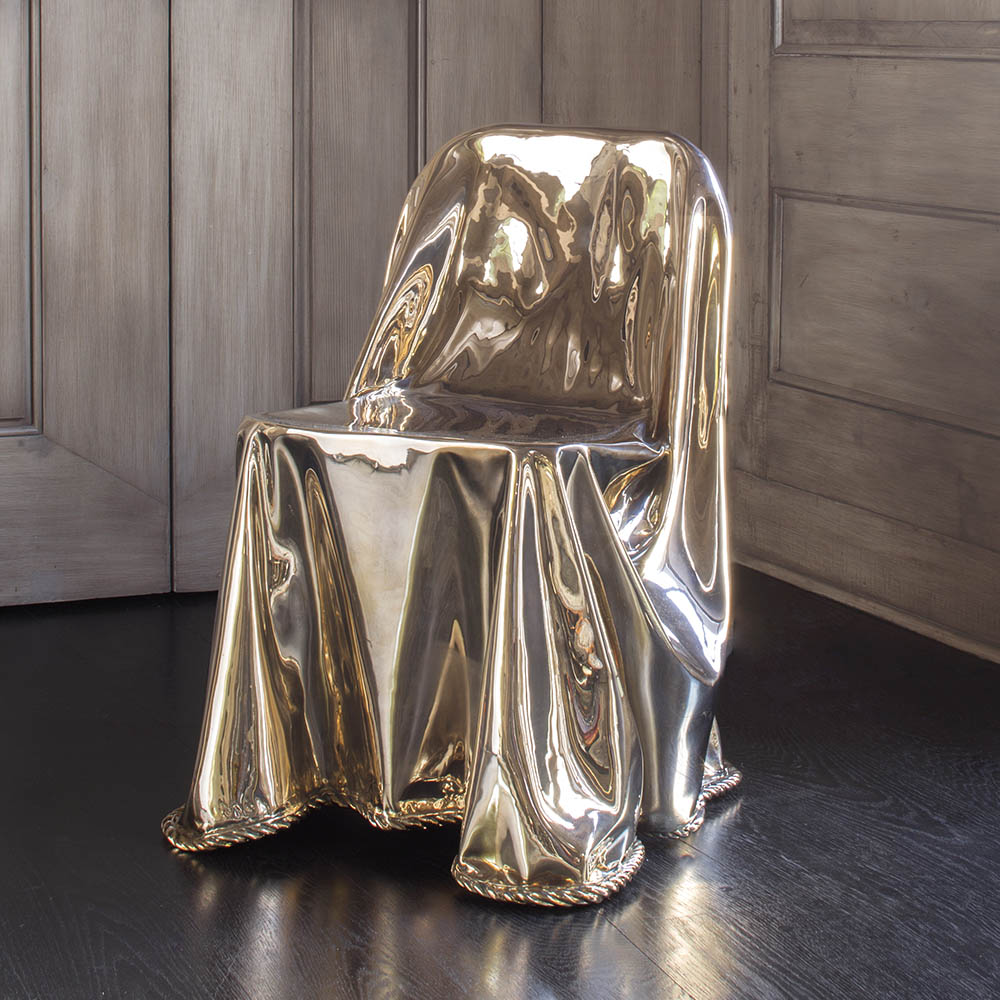 CALIA BRONZE DRAPED CHAIR image number 1