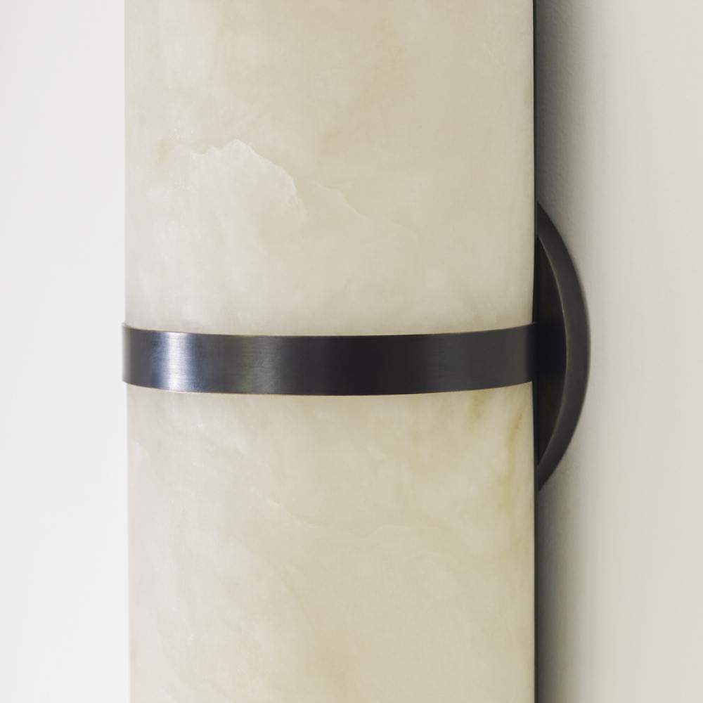 MELANGE PILL FORM SCONCE - BRONZE w/ ALABASTER image number 4