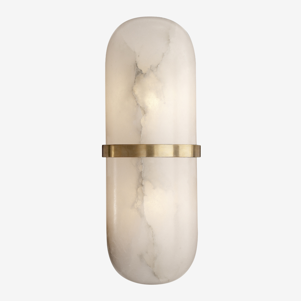 MELANGE PILL FORM SCONCE - BRASS w/ ALABASTER image number 0