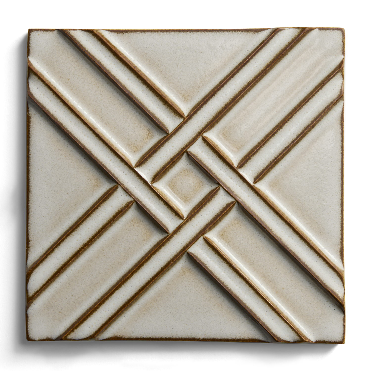 Stoneware 6" x 6" Weave Field Tile